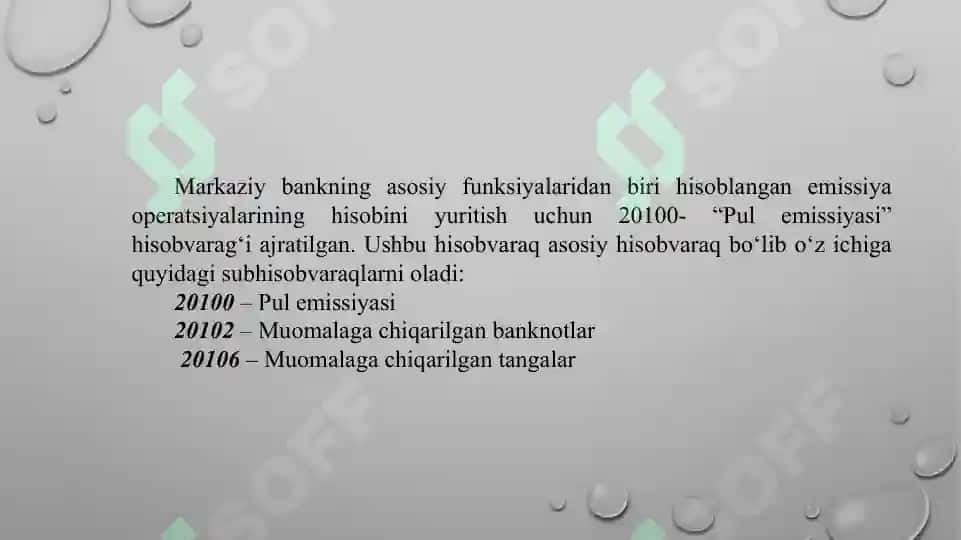 BANK BUXGALTERIYA HISOBI HISOBVARAQLARI REJASI, UNING TARKIBI 6