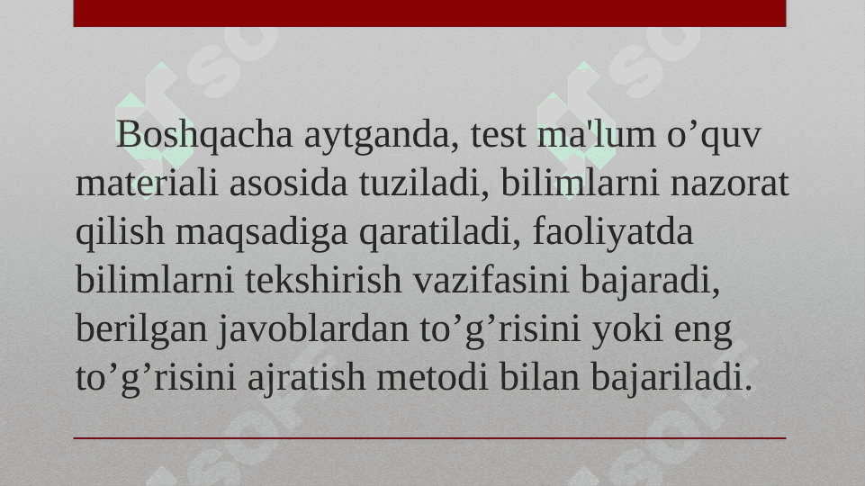 Test turlari 3