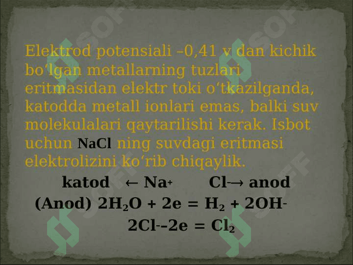Elektroliz va uning turlari. 6