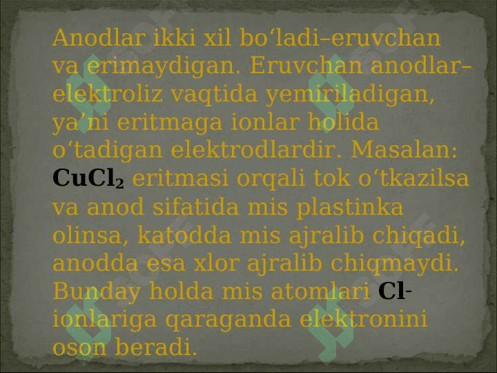 Elektroliz va uning turlari. 8