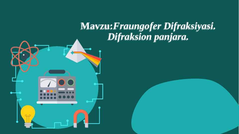 Fraungofer Difraksiyasi. Difraksion panjara.