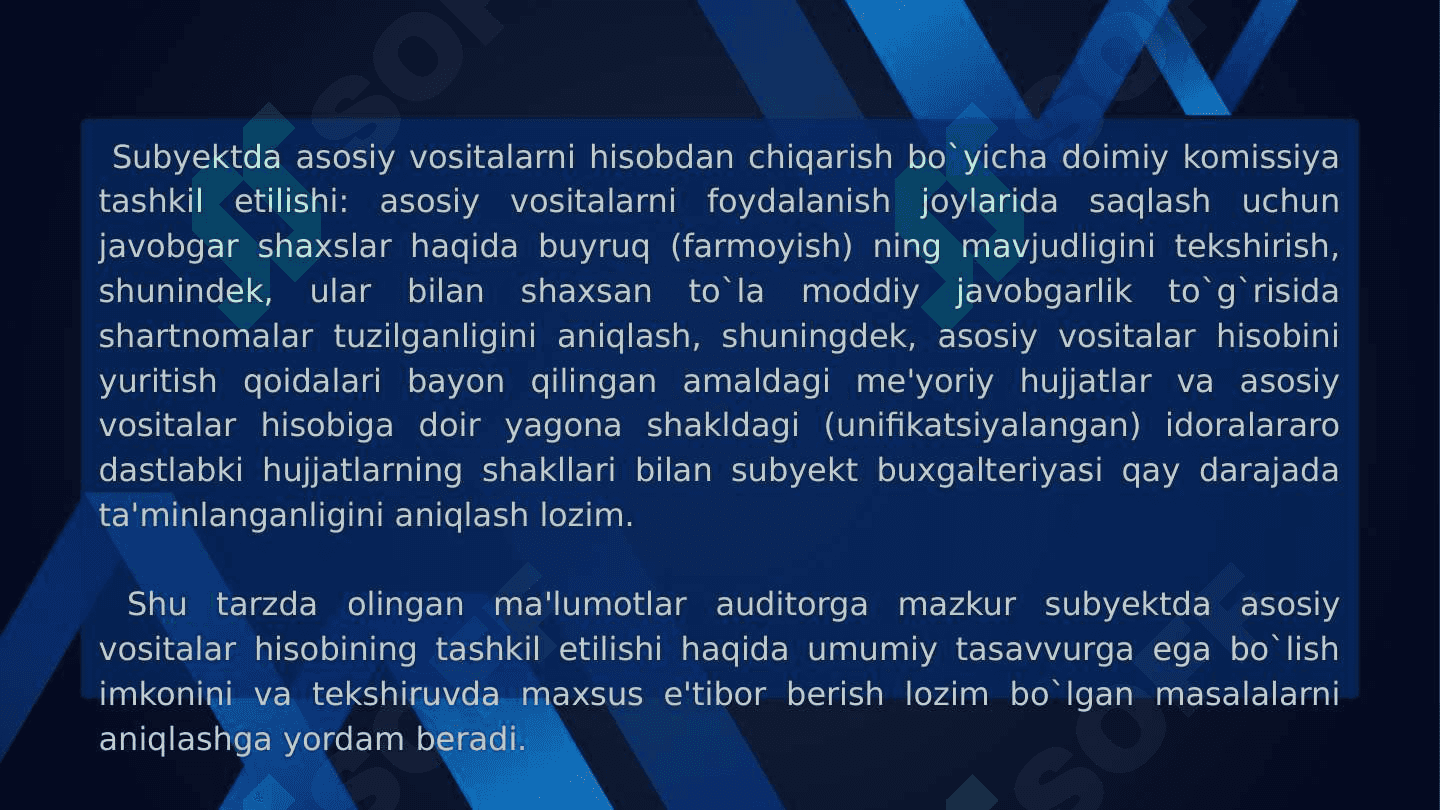 Asosiy vositalar auditi 7
