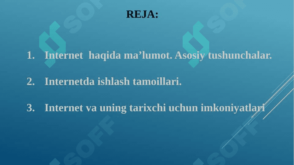 Internet va uning tarixchi uchun imkoniyatlari. taqdimot 2
