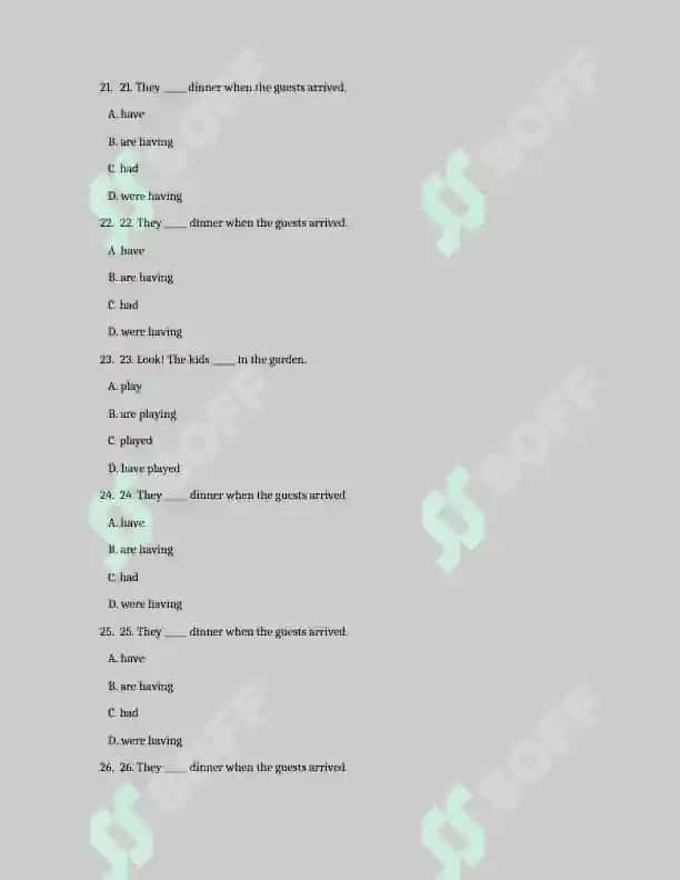 English Tenses Test Pack — 100 B2 Questions 5
