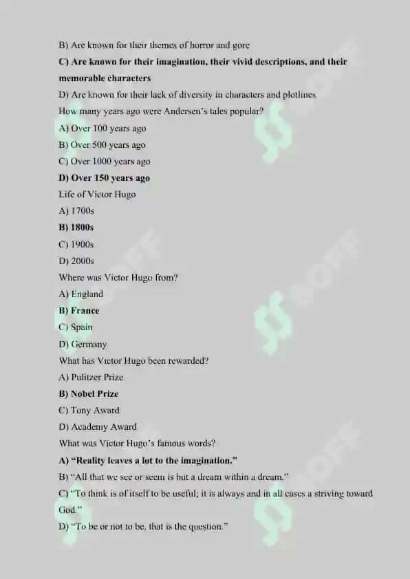world literature Quiz 8