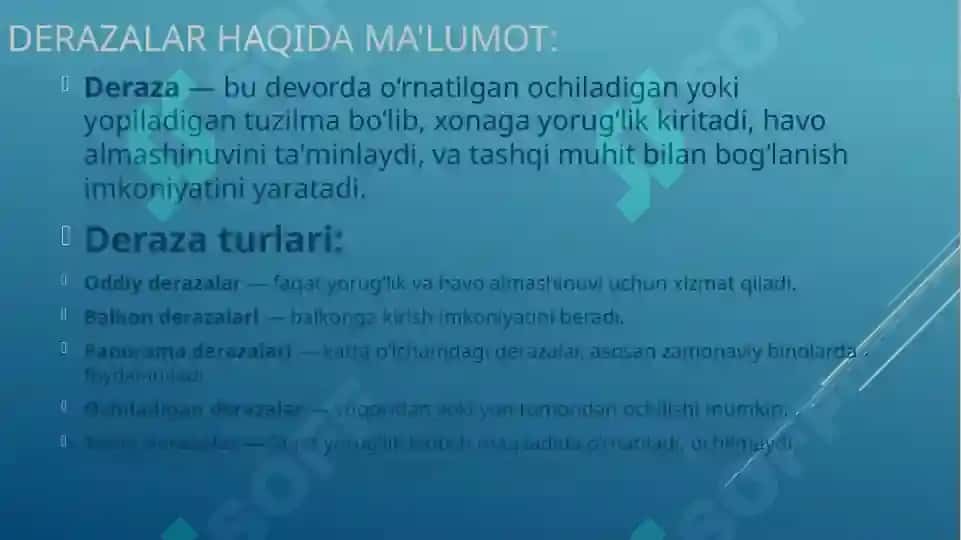 Deraza va eshiklar 2