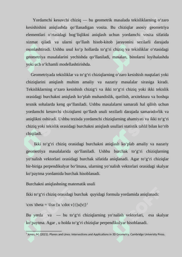 İKKI TO'G'RI CHIZIQ ORASIDAGI BURCHAKNI ANIQLASH. 2