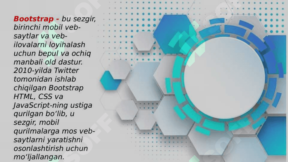 BOOTSTRAP FREMWORKI VA UNDAN FOYDALANISH 5