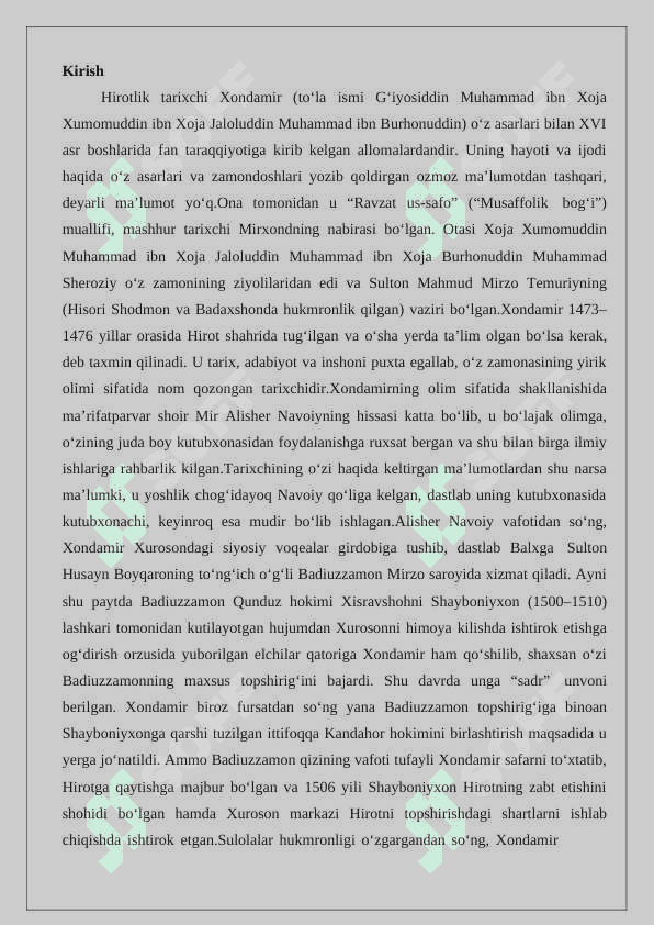Xondamir va uning “Habib us-siyar” asari 2