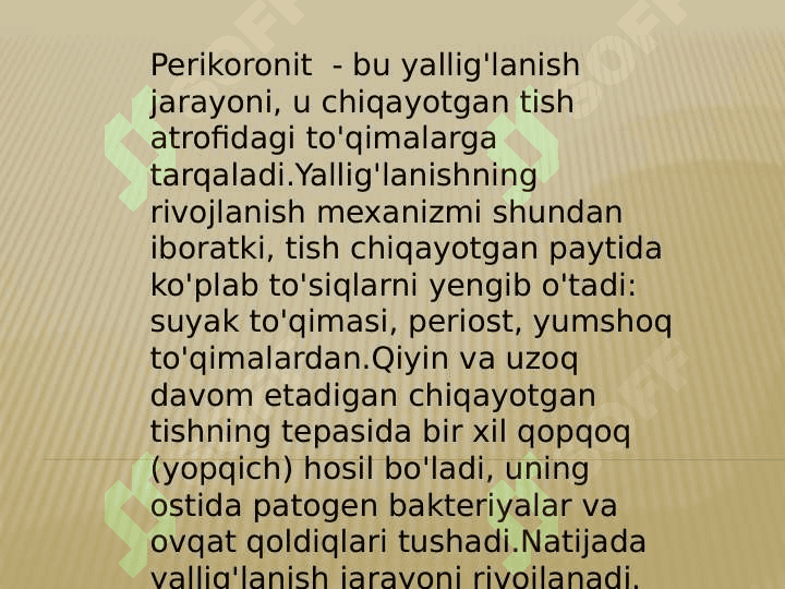 Perikoronit klinikasi 8