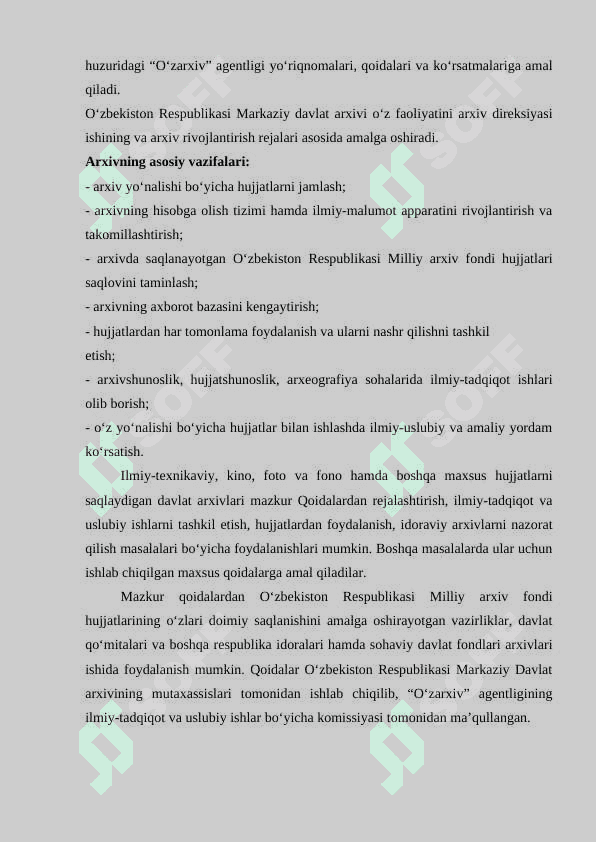 Mustaqil O'zbekistonda arxiv ishi 7