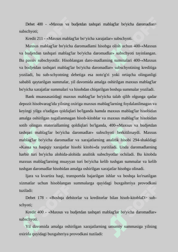 Budjet tashkilotlarida budjetdan tashqari mablag’lar hisobi 6