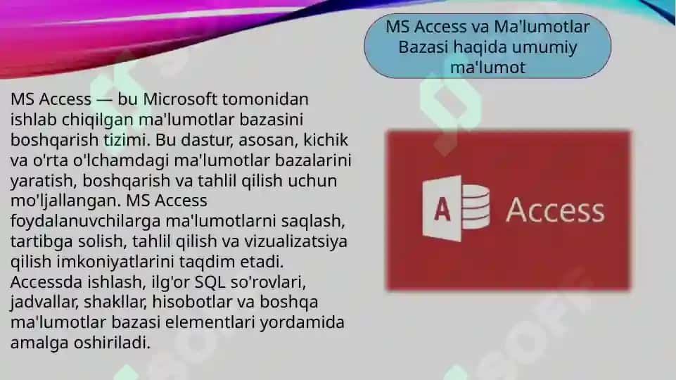 MS Access da ma’lumotlar jadvallarini ishlab chiqish va bog’lash 3