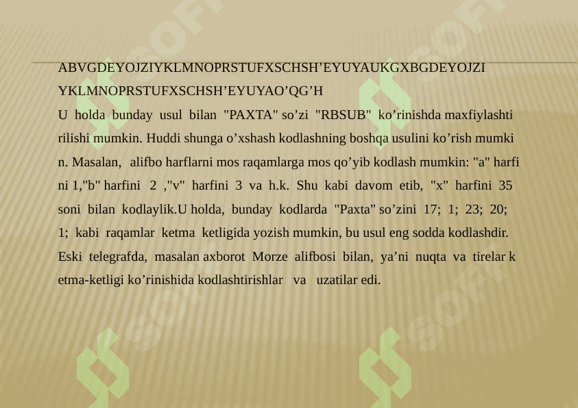 ALIFBO USULIDA  KODLASH 3