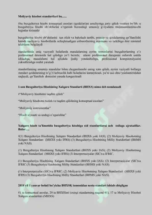 Moliyaviy hisobotning xalqaro standartlari fanidan 500 talik test javoblari bilan 5