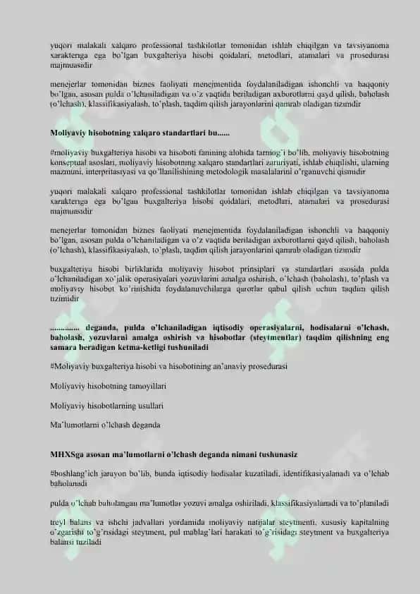 Moliyaviy hisobotning xalqaro standartlari fanidan 500 talik test javoblari bilan 7