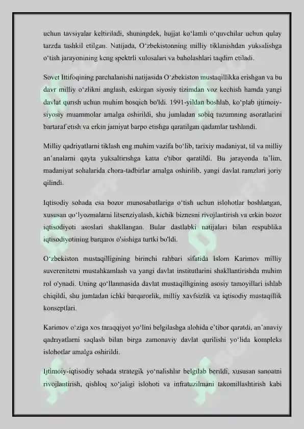 O‘zbekiston yangilanishi: Milliy tiklanishdan milliy yuksalish sari 4