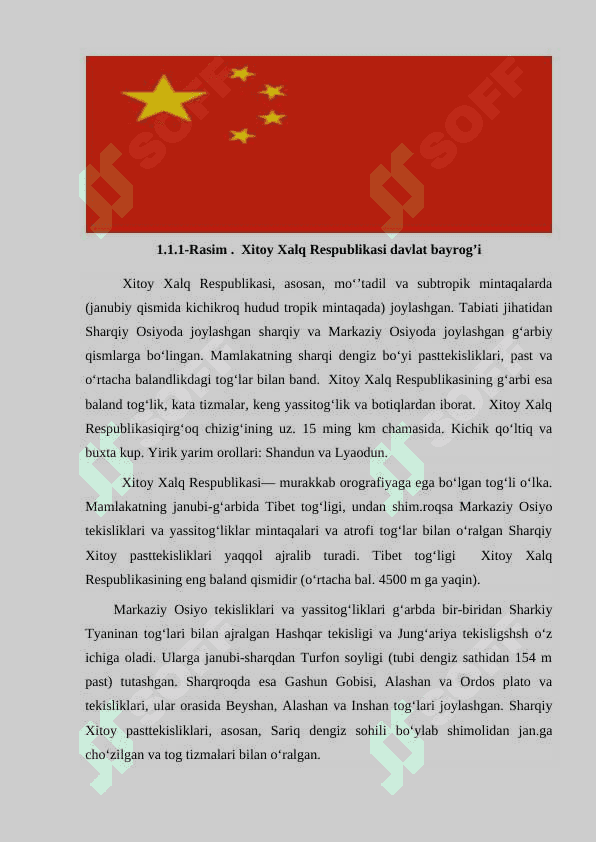Xitoyning  iqtisodiy-geografik tasnifi. 5