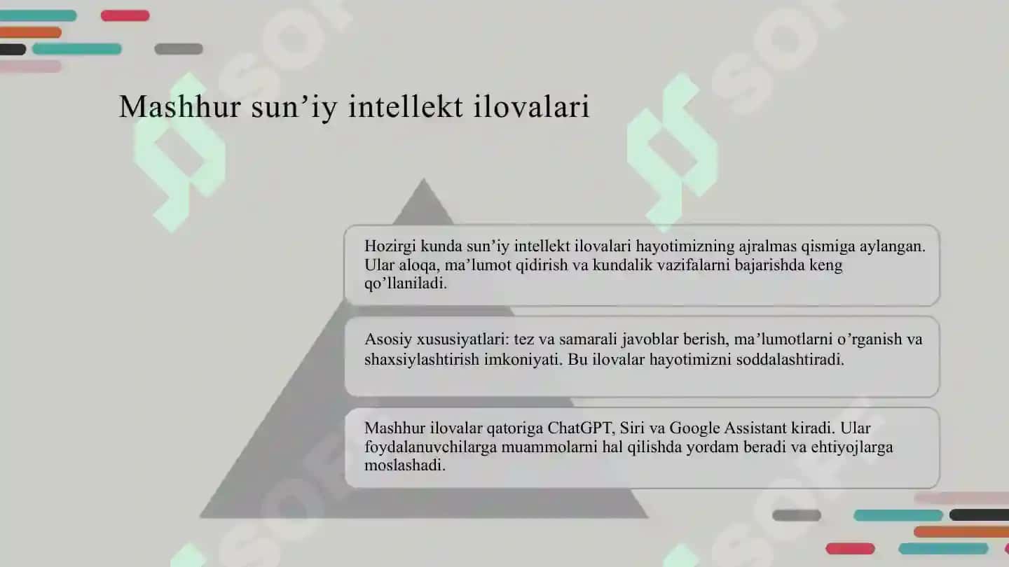 Hozirgi kunda mashhur sun'iy intellekt ilovalari 3