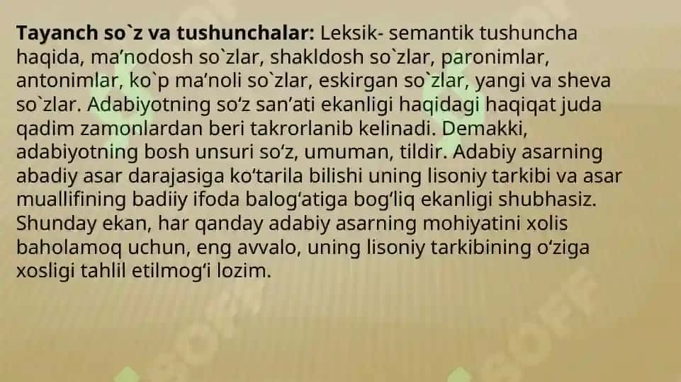 Badiiy matnning leksik-semantik xususiyatlari 2