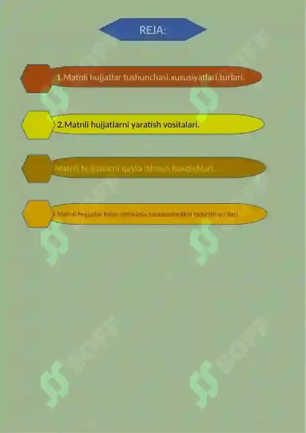 Matnli hujjatlarni yaratish va qayta ishlash vositalari 2