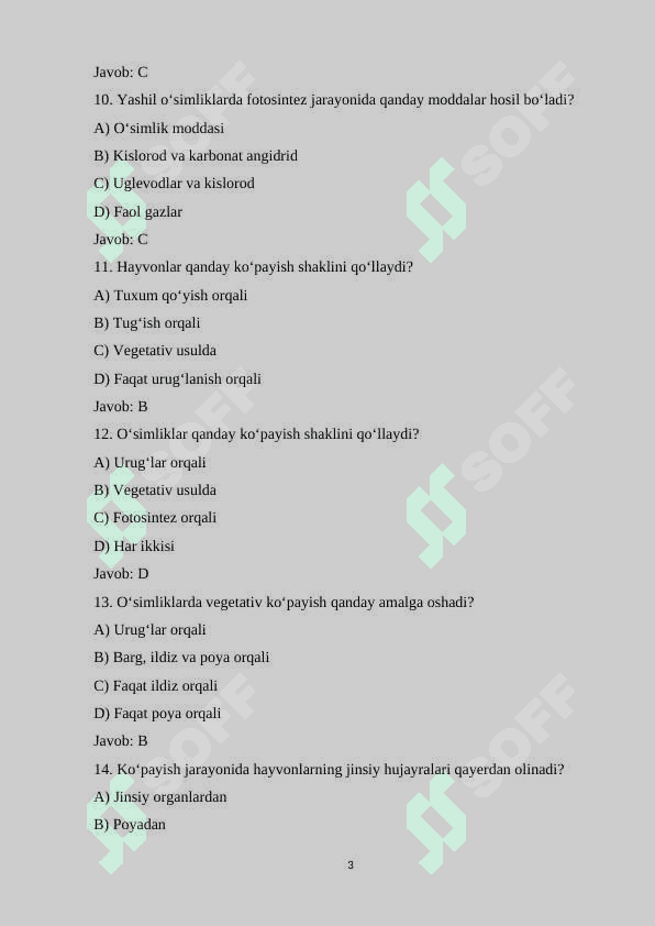 6-sinf Biologiya fanidan mavzulashtirilgan 100 ta variantli test savollari va javoblari bilan.docx 3