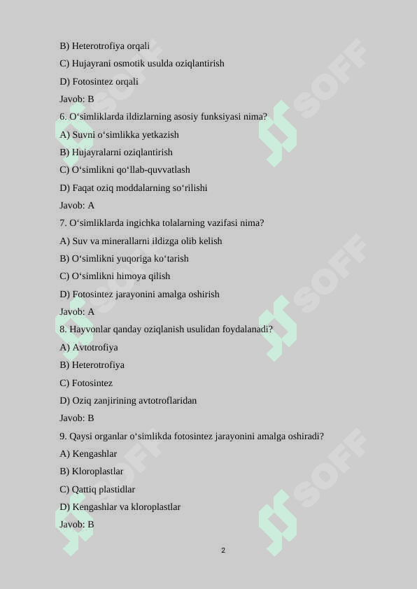 8-sinf Biologiya fanidan mavzulashtirilgan 100 ta test savollari va javoblari bilan.docx 2