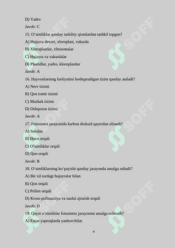 8-sinf Biologiya fanidan mavzulashtirilgan 100 ta test savollari va javoblari bilan.docx 4