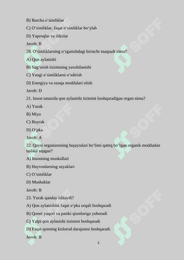 8-sinf Biologiya fanidan mavzulashtirilgan 100 ta test savollari va javoblari bilan.docx 5