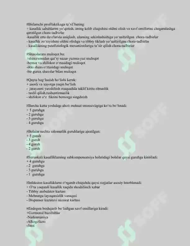 Terapiya YADA test javobli 2