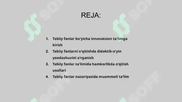 Tabiiy fanlar nazariyasi va metodikasini o‘qitishda innovatsion ta’lim (didaktik-o‘yinli, hamkorlikda o‘qitish, muommoli, modulli ta’lim) va axborot texnologiyalaridan foydalanish 2