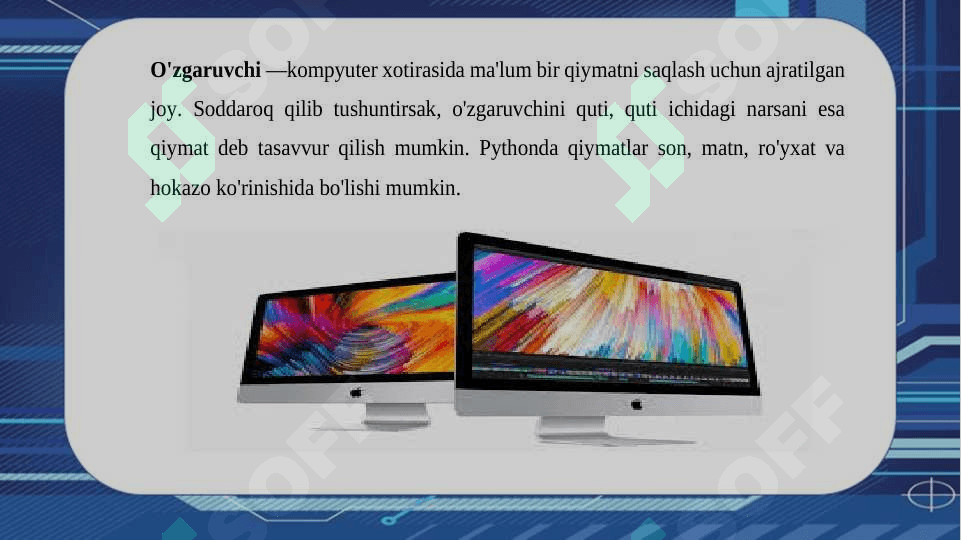 O`zgaruvchining qo`llanilish sohasi ( scope rules) 2