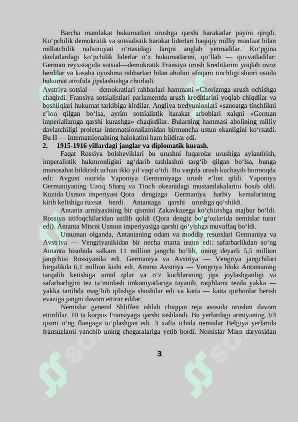 BIRINCHI JAHON URUSHI VA UNING YAKUNLARI 3