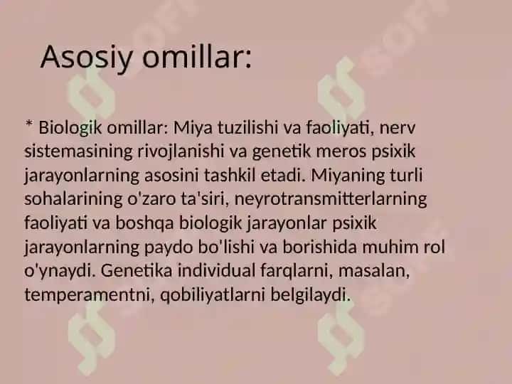 JKSX. Psixik jarayonlar. 3