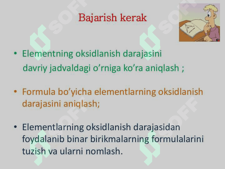 Elementlarning oksidlanish darajasi 4
