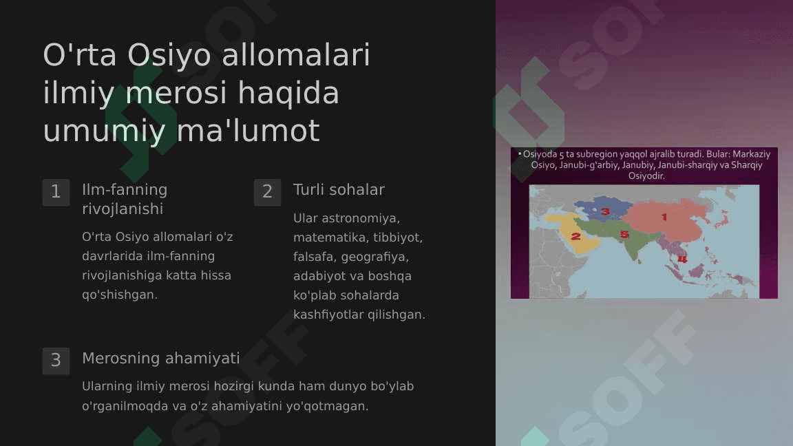 Yuksak ma'naviyatli yoshlarni tarbiyalashda O'rta Osiyo allomalari ilmiy merosining o'rni (allomalarning ilmiy faoliyati misolida_1 ) 1