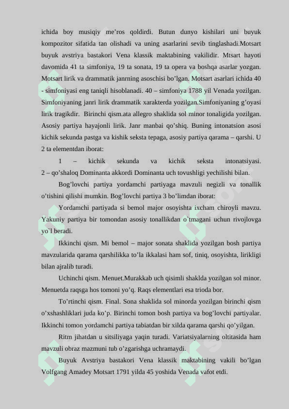 V.A.Motsartning hajviy operalari 5