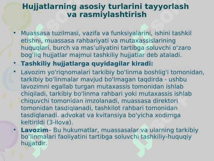 Tashkiliy xujjatlar 4