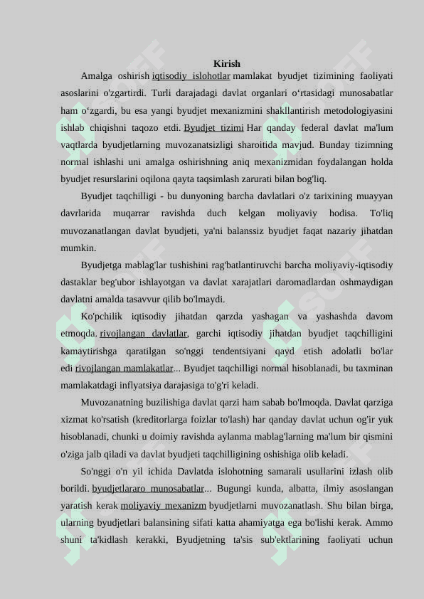 Byudjet taqchilligi va uni moliyalashtirish manbalari 2