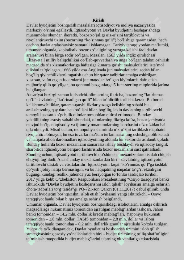 “Davlat byudjetini boshqarish” 2