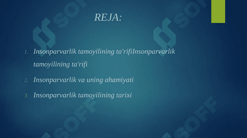 Insonparvarlik tamoyili. 2