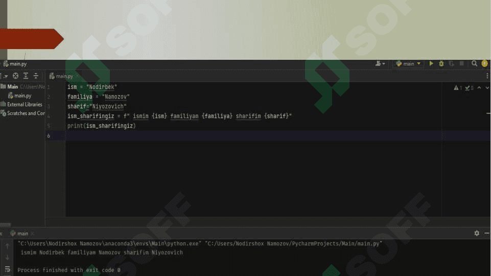 Python dasturlash tilida matnlar bilan ishlash 7