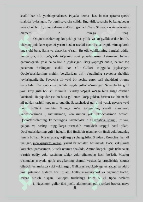 Qoqio’tdoshlar (Asteraceae) oilasi 6