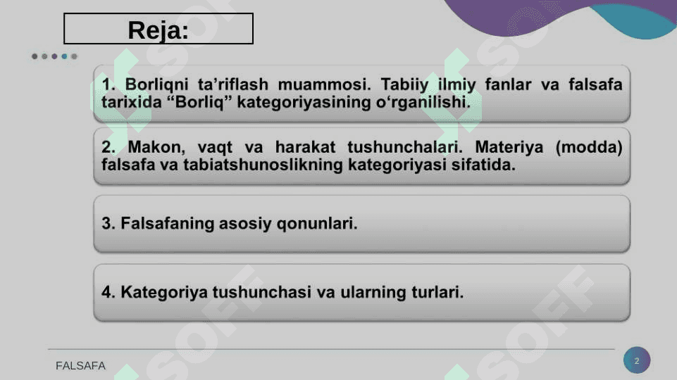 Borliq ( ontologiya ) va rivojlanish falsafasi 2