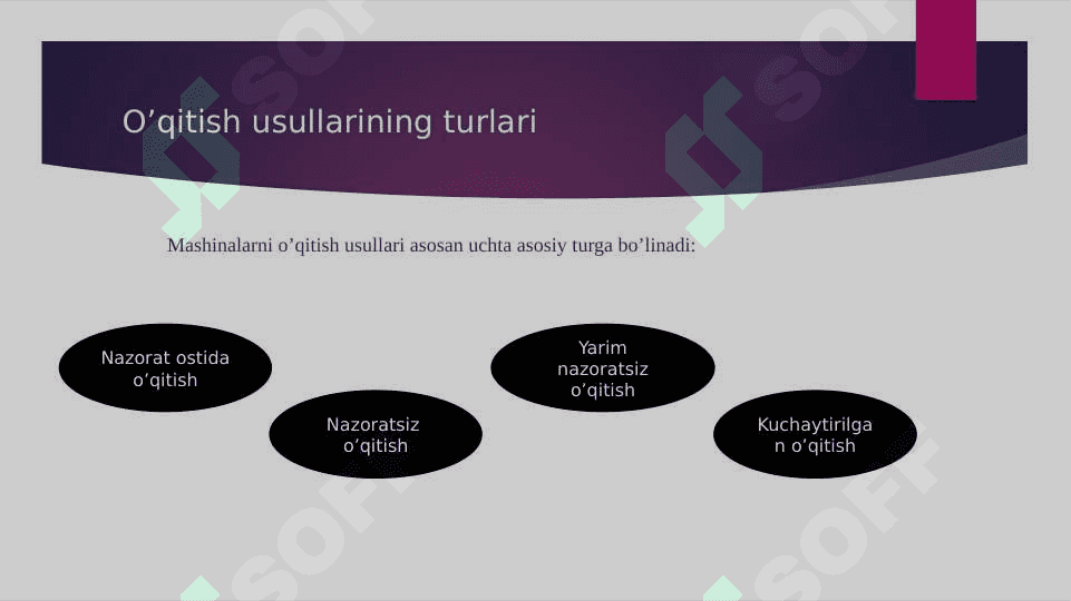 Mashinali o’qitish turlari 3