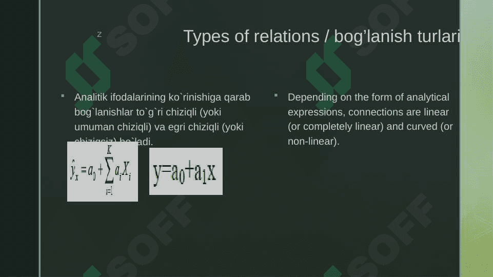 O’zaro bog’lanishlarni statistic o’rganish – correlatsion va regression tahlil 5