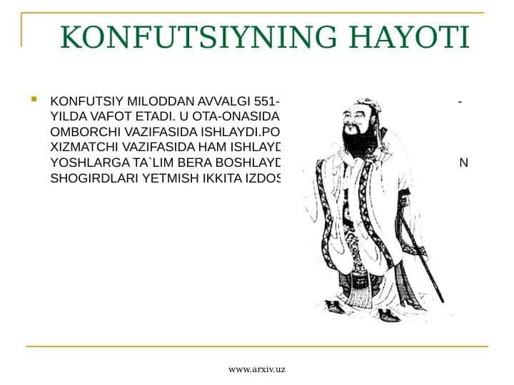 KONFUTSIYNING HAYOTI