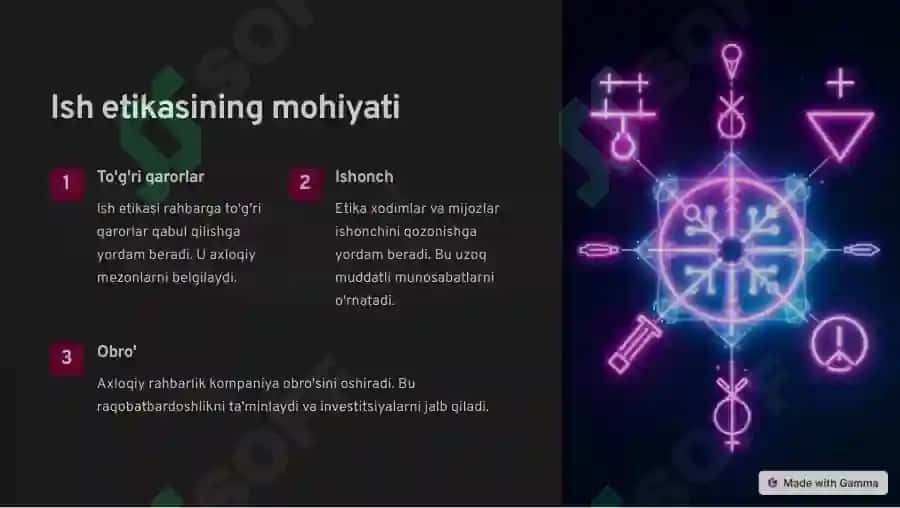 Kompaniya Rahbarining Ish Etikasi 2