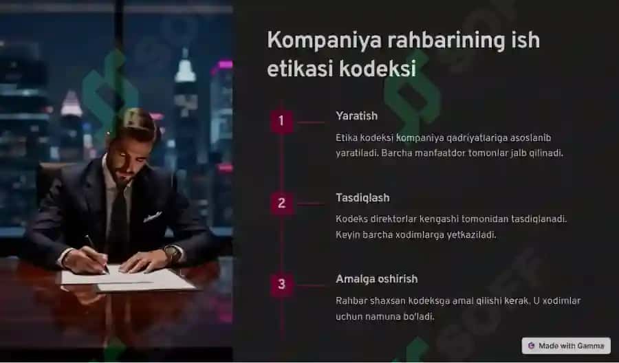 Kompaniya Rahbarining Ish Etikasi 4