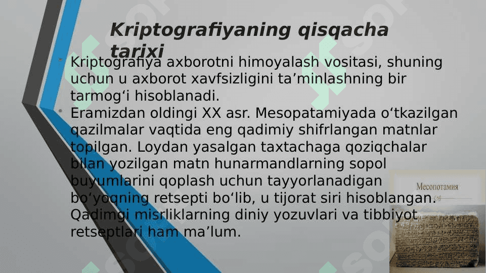 Kriptografya tarixi,shifrlash algoritmlari 4